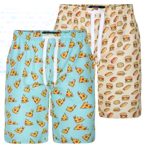 Bigdude Foodie Lounge-Shorts, Doppelpack, mehrfarbig